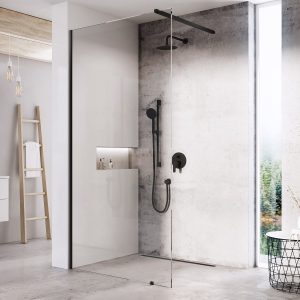 RAVAK Walk-In Wall Szett 60 fekete zuhanykabin transparent üveggel