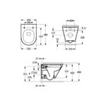 Roca The Gap Round Compact 48 Cm Fali WC-Csésze, Rimless, Fehér A3460Nb000 - Image 3