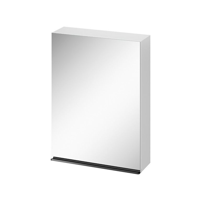Cersanit Virgo tükrös szekrény 60 x 80 cm  fényes fehér- fekete fogantyúval (s522-014) - Image 1