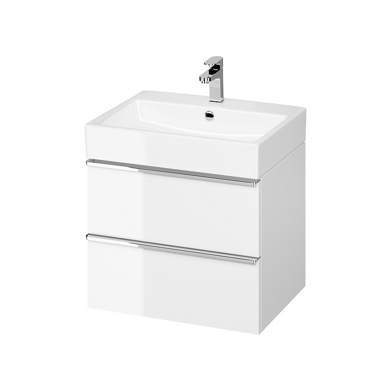 s522-017_virgo_60_washbasin_cabinet_white_with_chrom_handles_mount Cersanit Virgo alsószekrény 60 x 43 cm fényes fehér -króm fogantyúval (s522-017) - Image 1