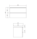 Cersanit Virgo alsószekrény 80 × 47 cm – fényes fehér, króm fogantyúval – pultra tehető mosdókhoz (S4019-017) - Image 2