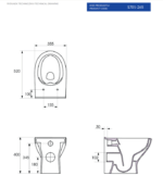 Cersanit Moduo Perem Nélküli Álló WC , Hátsó Kifolyású ,Tetővel (S701-265) - Image 2