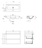 Cersanit Moduo 80 x 45 cm alsószekrény mosdóval -  fényes fehér (s801-221-dsm) - Image 2