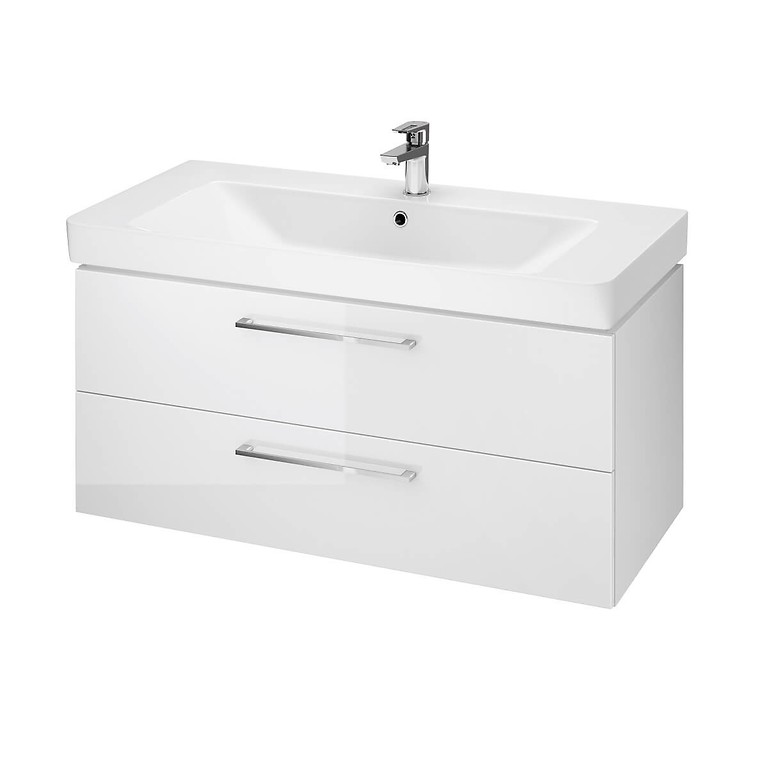 s801-330-dsm_set_b309_lara_mille_100_white-dsm Cersanit Lara szekrény + Mille 100 x 48 cm mosdóval- fehér színben (s801-330-dsm) - Image 1