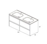 Bannio Sansa 120-as fürdőszobabútor fali- fényes fehér színben (71934-k) - Image 2