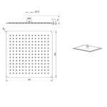 Sapho Slim Fejzuhany, 300X300Mm, Matt Fekete (Sl101) - Image 2