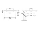 Villeroy & Boch Avento Mosdó 100X47 cm, Fehér , 2 Csaplyukkal, Túlfolyóval (4156A401) - Image 2