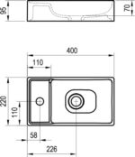 Ravak Veda Slim 40x22 cm Kézmosó (XJX01240000) - Image 5