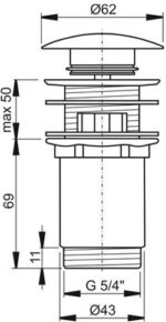 Ravak Mosdólefolyó Click-Clack Rendszerrel Fekete (X01748) - Image 2