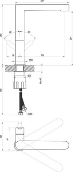 Ravak Puri mosdó- mosogatócsaptelep, leeresztő nélkül, 296mm, PU 016.00 - Image 2