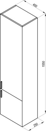 Ravak Clear II 40 faliszekrény 40 x 25 x 155 cm - jobbos (x000001644) - Image 5