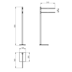 Sapho Trilly Gedy Álló Törölközőtartó, Matt Fehér (Tr3122) - Image 3