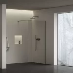 Ravak Walk-In Air Wall Zuhanyfal Átlátszó Üveggel, Matt Fekete színű profillal,  - 100 (GW9WA0300Z1C)