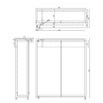 Aqualine Kawa strip tükrösszekrény, led világítással 60x70x22cm, fehér (wgl60s) - Image 2