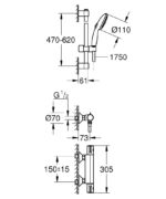Grohe Grohtherm 800 Termosztátos zuhanycsaptelep Tempesta zuhanyszettel (34565002) - Image 2