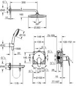Grohe Bauedge Zuhanyrendszer, Tempesta 250 fejzuhannyal és kádkifolyóval (25291000) - Image 2