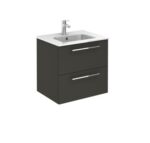 Bannio Easy 60-as fürdőszobabútor fali- antracit glossy színben -Kyra mosdóval (70546-k)