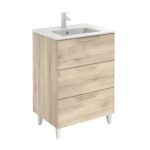 Bannio urban 60-as fürdőszobabútor szett- álló- nature beige színben- Kyra mosdóval (73680-k)