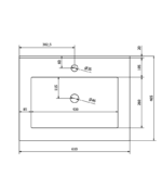 Royo Kyra mosdó, bútorral szerelhető - 60x46 cm (118863) - Image 2