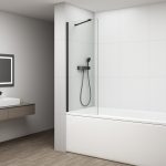 POLYSAN FISA kádparaván, 700x1500mm, matt fekete/transzparent üveg (FS1072-B)