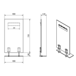 Wega tükör polccal, matt fekete, 40x80cm - Image 2