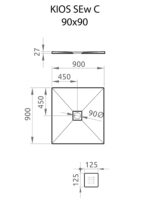 Radaway Kios SEw C lapos szögletes zuhanytálca 90x90 cm - Fehér (KSC9090-53) - Image 4