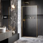Radaway Modo F II Gold Walk-in arany zuhanyfal﻿﻿﻿﻿ 100x200 cm