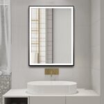 Aqualine corna led tükör, 60x80cm, szenzoros, dimmelhető, matt fekete (cn060) - Image 2