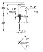 Grohe Essence New Mosdócsaptelep S Brushed Hard Graphite (24172AL1) - Image 2