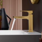 Hansgrohe Metropol Egykaros mosdócsaptelep 110 nyitókarral, push-open lefolyógarnitúrával, Polírozott Arany (32507990) - Image 2