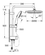 Grohe Tempesta System 250  Flex Diverteres Zuhanyrendszer Fekete (269792431) - Image 4