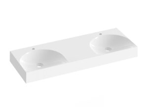 Ravak Lite120x45 cm dupla mosdó fehér - túlfolyó nélkül, csaptelep furattal (XJX01212001)