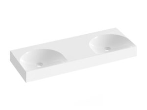 Ravak Lite120x45 cm dupla mosdó fehér - túlfolyó és csaptelep furatok nélkül (XJX01312001)