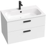 Ravak Chrome II mosdó alatti szekrény 80x49x50 cm  fehér - fekete fogantyúval (X000001746)