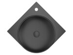 Ravak Yard C 45x45 cm kerámia sarokmosdó - matt fekete (XJX0D245000) - Image 5