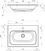Ravak Chrome Slim mosdó 70X49 cm (XJG01170001) - Image 4