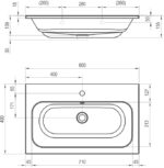 Ravak Chrome Slim mosdó 80X49 cm (XJG01180001) - Image 3