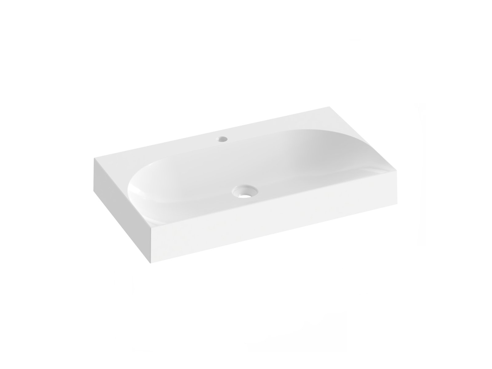 ravak_lite_80_xjx01280005_01 Ravak Lite 80 x 45 cm mosdó - túlfolyó nélkül, csaptelep furattal - fehér (XJX01280005) - Image 1