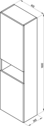 Ravak SB Natural faliszekrény  45 x 160 cm  - fényes fehér (X000001789) - Image 5