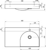 Ravak Lite   80/45  cm mosdó , balos  - túlfolyó nélkül, csaptelep furattal - fehér (XJXL1280000) - Image 4