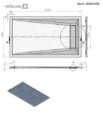 Radaway Doris F lapos szögletes zuhanytálca Fehér 160x90 cm (DF1690-53) - Image 2