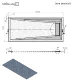 Radaway Doris F lapos szögletes zuhanytálca Fehér 180x80 cm (DF1880-53) - Image 2