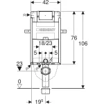 Geberit Kombifix fali WC-szerelőelem, 106 cm, Omega 12 cm-es falsík alatti öblítőtartállyal (110.020.00.1) - Image 2