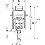 Geberit Kombifix Basic fali WC-szerelőelem, 108 cm, Delta 12 cm-es falsík alatti öblítőtartállyal (110.100.00.1) - Image 2