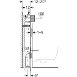 Geberit Kombifix fali WC-szerelőelem, 108 cm, Sigma 12 cm-es falsík alatti öblítőtartállyal, csatlakozócsonkkal szagelszíváshoz (110.367.00.5) - Image 3