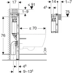 Geberit Duofix fali WC-szerelőelem, 82 cm, Omega 12 cm-es falsík alatti öblítőtartállyal (111.003.00.2) - Image 3