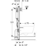 Geberit Duofix fali WC-szerelőelem, 112 cm, Omega 12 cm-es falsík alatti öblítőtartállyal (111.060.00.2) - Image 3