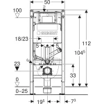 Geberit Duofix fali WC-szerelőelem, 112 cm, Sigma 12 cm-es falsík alatti öblítőtartállyal, csatlakozócsonkkal szagelszíváshoz (111.367.00.6) - Image 2