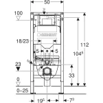 Geberit Duofix fali WC-szerelőelem készlet, 112 cm, 12 cm-es Sigma falsík alatti öblítőtartállyal, Sigma20 működtetőlap, round, iCon fali WC, Rimfree (118.404.11.3) - Image 2