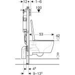 Geberit Duofix fali WC-szerelőelem készlet, 112 cm, 12 cm-es Sigma falsík alatti öblítőtartállyal, Sigma20 működtetőlap, round, iCon fali WC, Rimfree (118.404.11.3) - Image 3